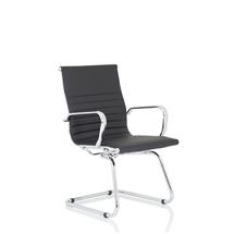 Nola Black Soft Bonded Leather Cantilever Chair OP000224