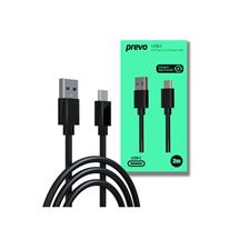 PREVO USBA-USBC-2M USB cable USB 2.0 Black | Quzo UK