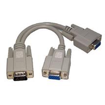Grey | Cables Direct SVGA Splitter Cable, 20cm VGA cable 0.2 m VGA (DSub) 2 x