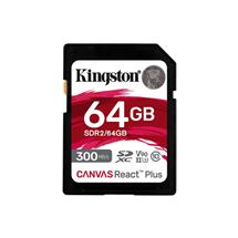 Kingston Technology 64GB Canvas React Plus SDXC UHSII 300R/260W U3 V90