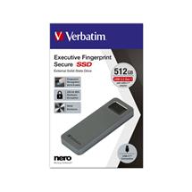 Verbatim Executive Fingerprint Secure. SSD capacity: 512 GB, SSD form
