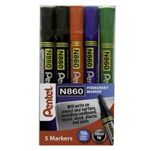 Pentel N860 Permanent Marker Chisel Tip 1.8  4.5mm Line Assorted (Pack