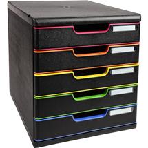 Exacompta Drawer Sets | Exacompta 301914D desk tray/organizer Polystyrene Black, Multicolour