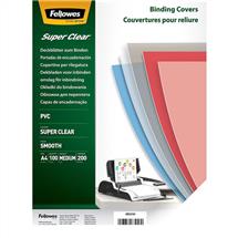 FELLOWES Cover Boards | Fellowes Clear PET Binding Cover 200 micron A4 (Pack 100) 5384701