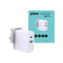 PREVO QC72 mobile device charger Universal White AC Fast charging