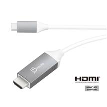 j5create JCC153GN USBC™ to 4K HDMI™ Cable, Grey, 1.5 m, 1.5 m, HDMI