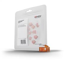 Lindy Electronic Connector Caps | Lindy 20 x RJ-45 Port Blockers (without key), Orange