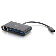 C2G - LegrandAV Interface Hubs | C2G USB C Ethernet and 3-Port USB Hub - Black - Hub - 3 Ports