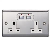 Socket-Outlets | EnerGenie Smart 6 mm Double socket-outlet Silver | In Stock
