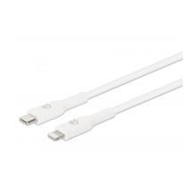 Mobile Phone Cables | Manhattan USBC to Lightning Cable, Charge & Sync, 0.5m, White, For