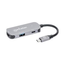 Manhattan USB-C Dock/Hub, Ports (x3): HDMI, USB-A | Manhattan USBC Dock/Hub, Ports (x3): HDMI, USBA and USBC, With Power