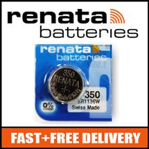 1 x Renata 350 Watch Battery 1.55v SR1136W  Official Renata Watch