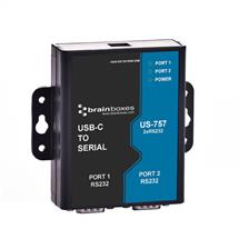 Brainboxes US-757 cable gender changer RS232 USB-C Black, Blue