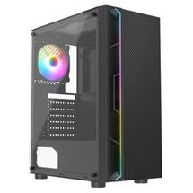 Tempered Glass PC Case | Cit Galaxy Black MidTower Pc Gaming Case With 1 X Led Strip 1 X 120Mm