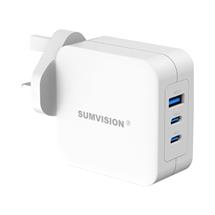 Sumvision Universal 3 Port Usb Laptop Wall Charger, 100W, Gan,