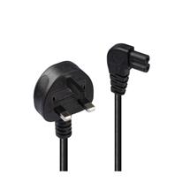 Lindy 0.5m UK 3 Pin Plug to Right Angled IEC C7 mains power Cable,