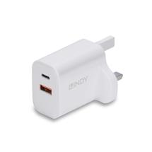 Lindy 30W USB Type A and C Charger UK Plug | In Stock
