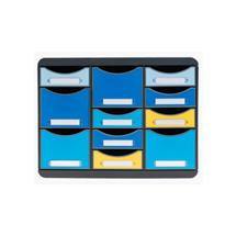Desk Drawer Organizers | Exacompta Store Box Multi Bee Blue - Assorted Colours - New