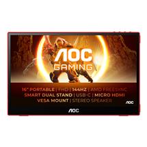 TFT | AOC 16G3 portable TV/monitor Portable monitor Black, Red 39.6 cm