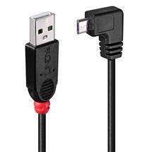Lindy 0.5m USB 2.0 Cable  Type A to MicroB Cable, 90 Degree Right