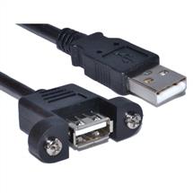 Cables Direct | Cables Direct Panel Mount Shielded USB cable 2 m USB 2.0 USB A Black