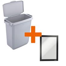Waste container | Durable DURABIN Rectangular Plastic Grey | In Stock