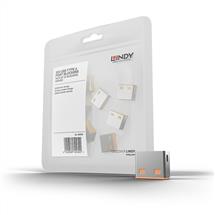 Port blocker | Lindy USB Port Blocker (without key) - Pack of 10, Colour Code: Orange