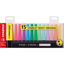 Stabilo Highlighters | STABILO BOSS ORIGINAL marker 15 pc(s) Chisel tip Multicolour