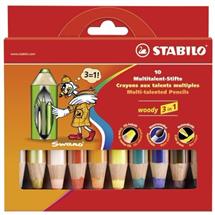 Colour Pencils | STABILO woody 3 in 1 Multi 10 pc(s) | In Stock | Quzo UK