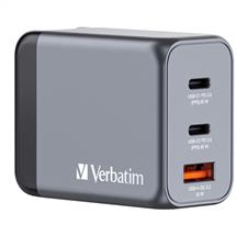 Verbatim GNC65 GaN Charger 65W with 2 x USBC PD 65W / 1 x USBA QC 3.0