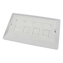 White | Cables Direct Dual Cat6 Faceplate 4 Port outlet box White