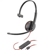 POLY Blackwire 3210 Monaural USBC Black Headset +USBC/A Adapter