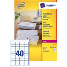 Printer Labels | Avery Mini Laser labels, 45.7 x 25.4 mm | In Stock